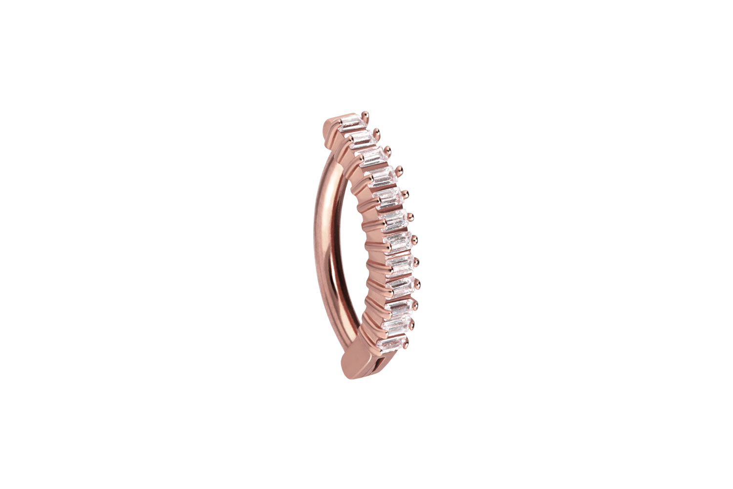 Titan Bauchnabelclicker Bauchnabelpiercing BOGEN + EINGEFASSTE KRISTALLRECHTECKE